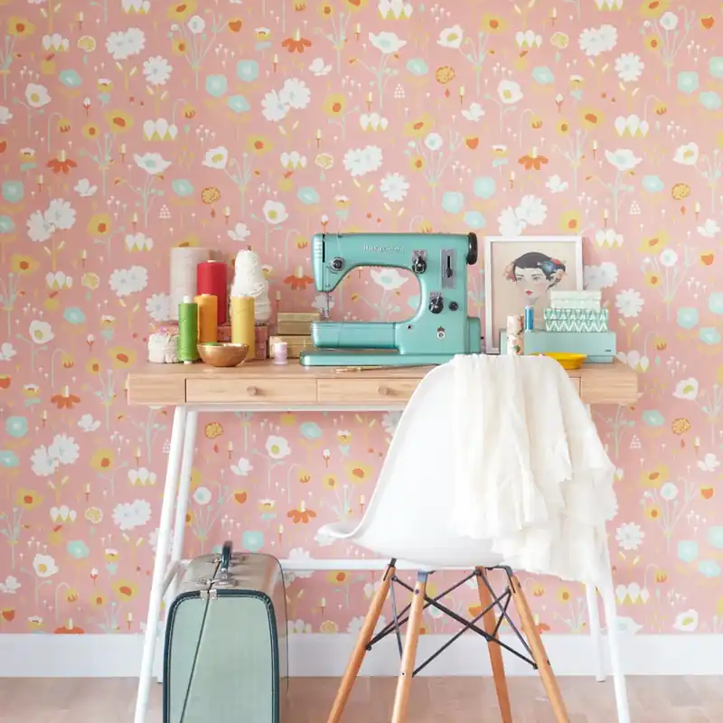Bloom, Pink, Majvillan Tapet floral roz Super ofertă